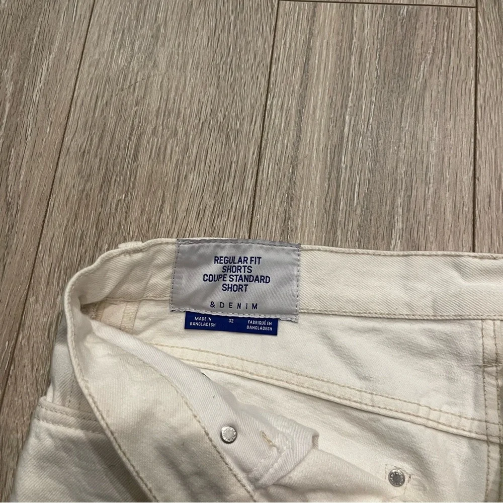 Cream Ripped Jorts - Picture 2 of 3